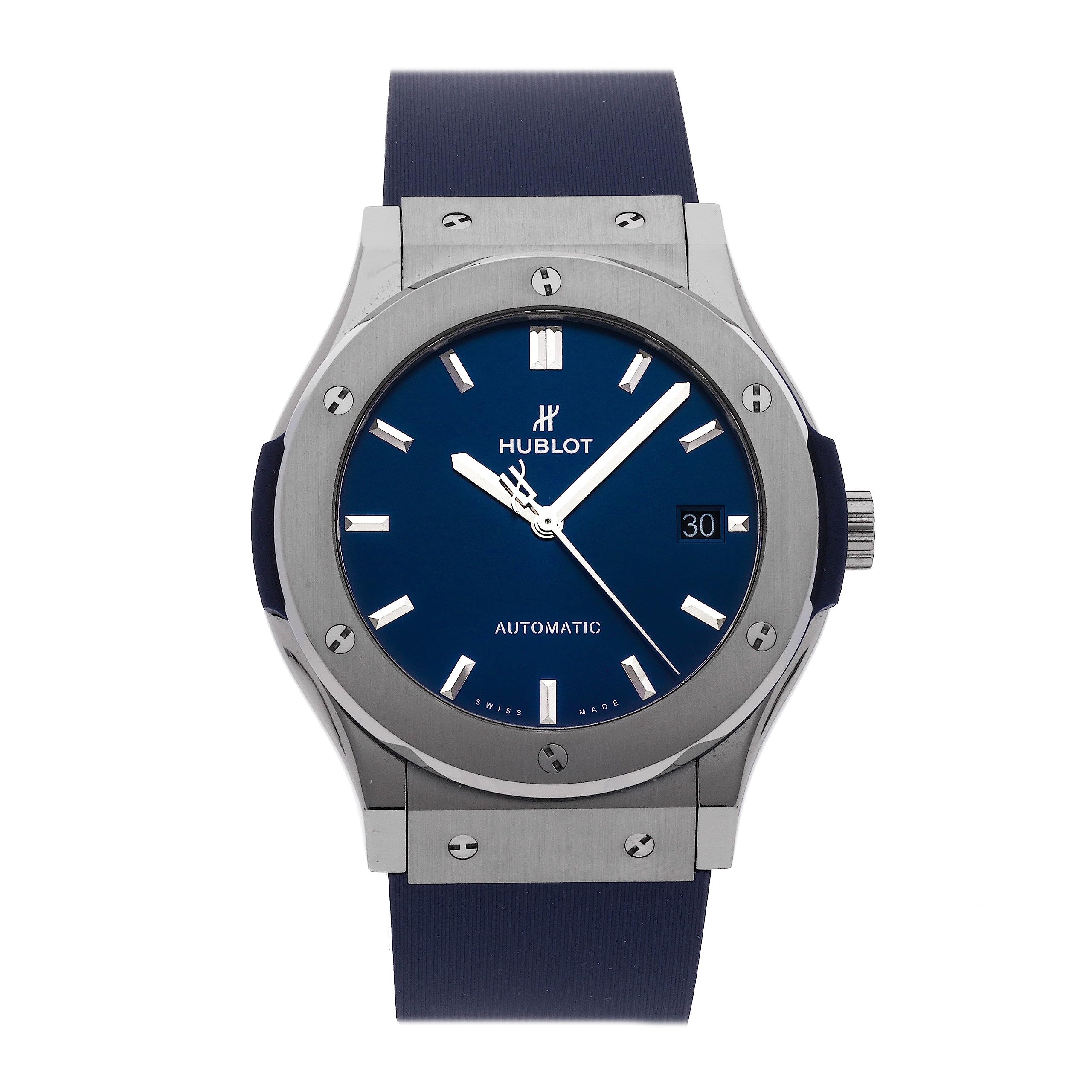 Pre-Owned Hublot Classic Fusion Automatic Watch - Blue Dial (Model 511.NX.7170.RX)